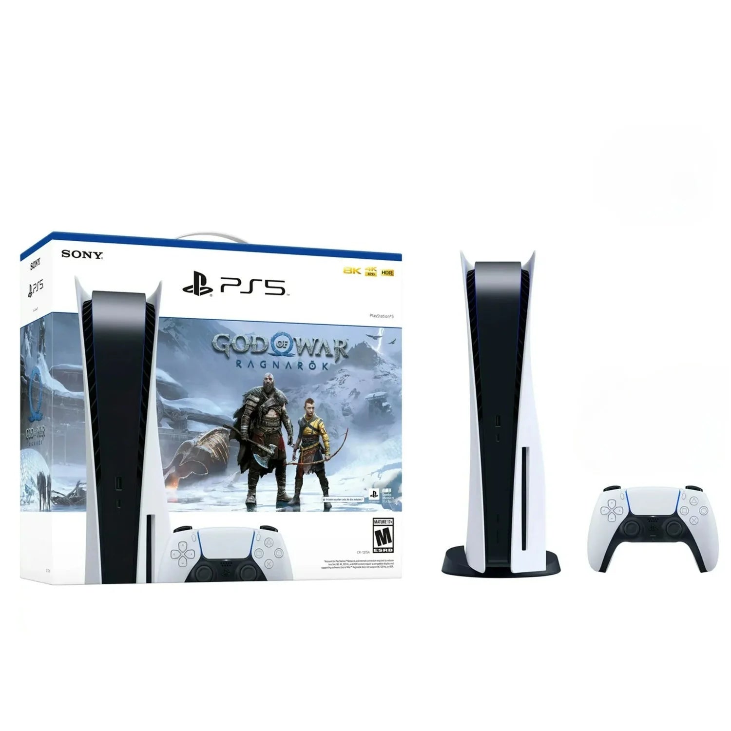 PlayStation 5 Console – God of War Ragnarök Bundle, Disc Edition, White