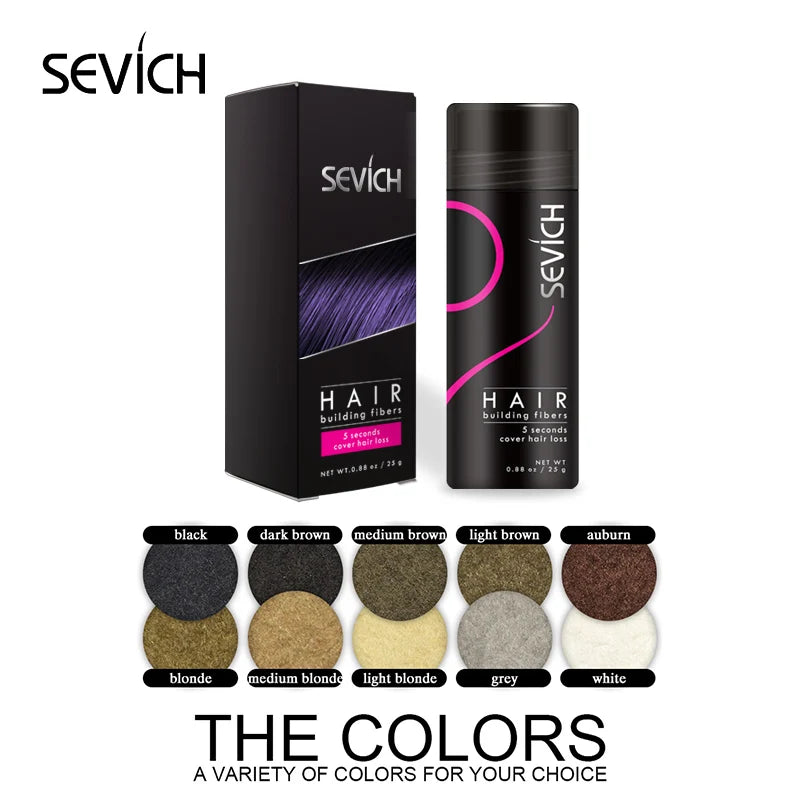 Sevich 25g hair building fibers powder hair loss products bald extension thicken hair spray jar keratin - Deals Today