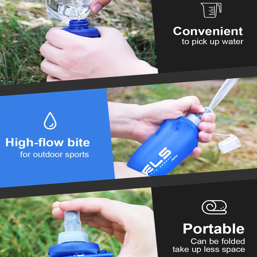 Collapsible Silicone Water Bottle – 150ml/250ml/500ml Portable Outdoor Bottle for Running, Hiking, Camping & Travel