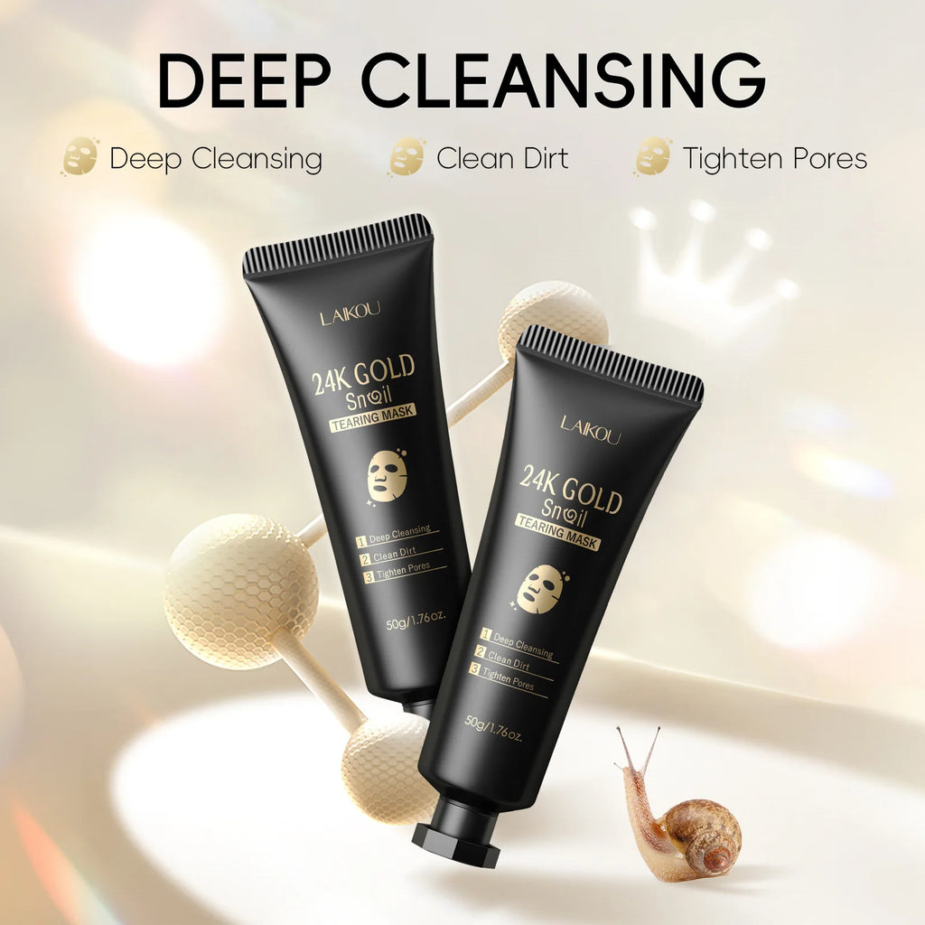 LAIKOU 24K Gold Sakura Peeling Face Mask Anti Wrinkle Whitening Blackhead Removal Facial Tear Off Mask Skin Care Products - Deals Today