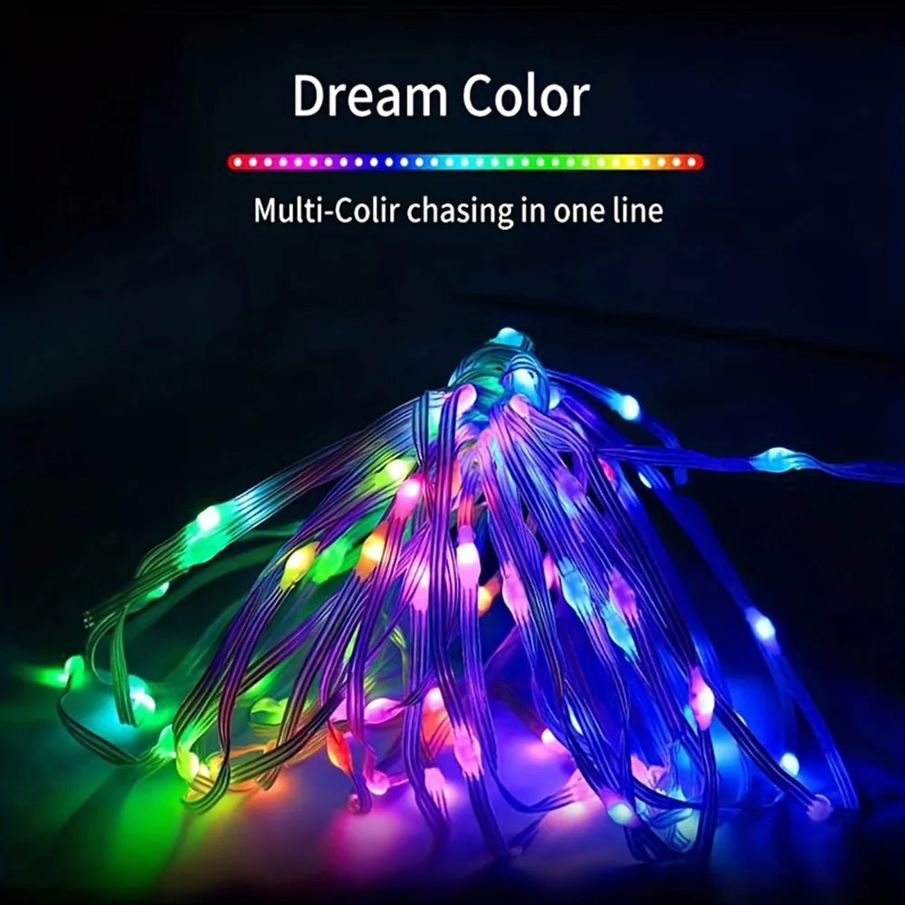 Smart IC LED String Light WS2812 Bluetooth Fairy Light Addressable USB 5V 20m 10m 5m Dreamcolor Music Sync Party Garland Decor - Deals Today