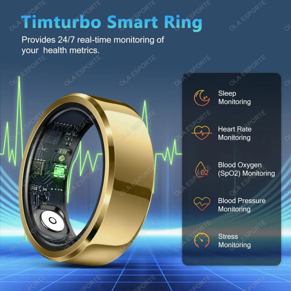 2026 Smart Ring for Blood Pressure, Heart Rate & Sleep Monitoring – IP68 Waterproof Fitness Tracker with Multi-Sport Mode for Men & Women