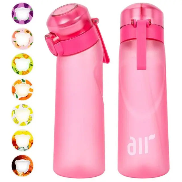 Portable Air Water Bottle with Random Flavor Pods – Transparent Leak-Proof Bottle with Straw for Outdoor Sports & Travel