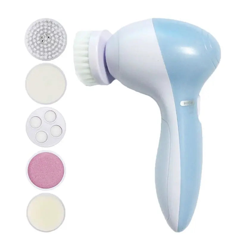 Electric Facial Cleaner 5 IN 1 Face Cleansing Brush Wash Machine Spa Skin Care Massager Blackhead Cleaning Facial Cleanser Tools - Deals Today