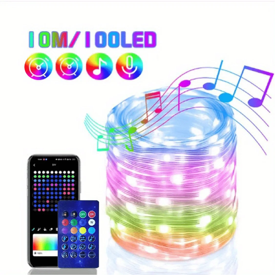 Smart IC LED String Light WS2812 Bluetooth Fairy Light Addressable USB 5V 20m 10m 5m Dreamcolor Music Sync Party Garland Decor - Deals Today