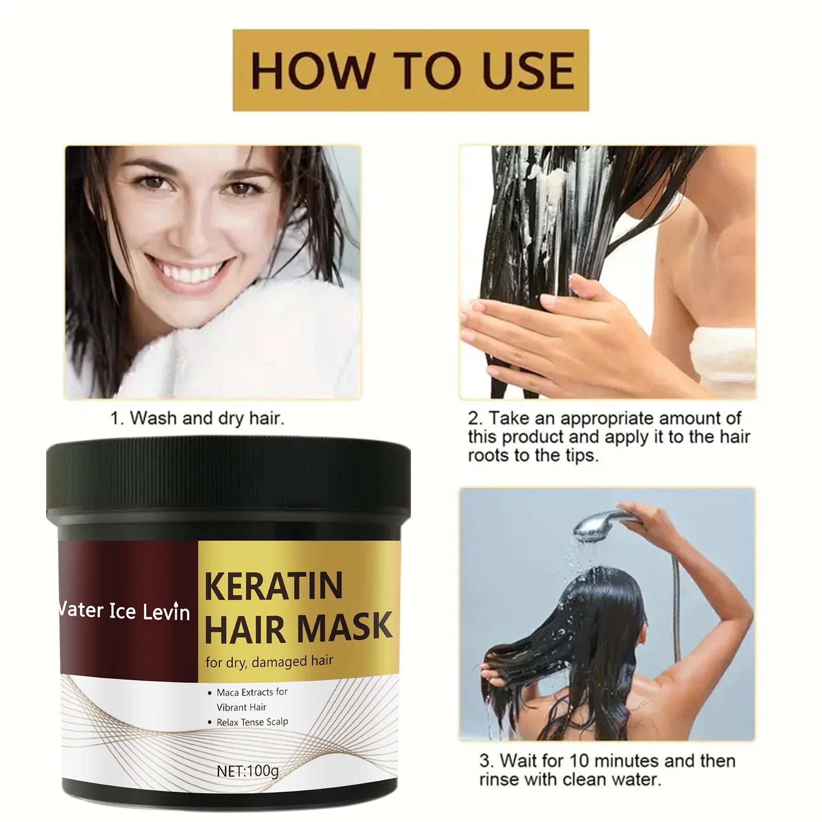 Magical Keratin Hair Mask 5 Seconds Fast Repair Damaged Frizzy Hair Soft Smooth Shiny Straightening Deep Moisturizing Hair Care - Deals Today