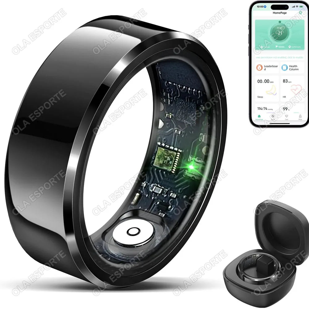 2026 Smart Ring for Blood Pressure, Heart Rate & Sleep Monitoring – IP68 Waterproof Fitness Tracker with Multi-Sport Mode for Men & Women