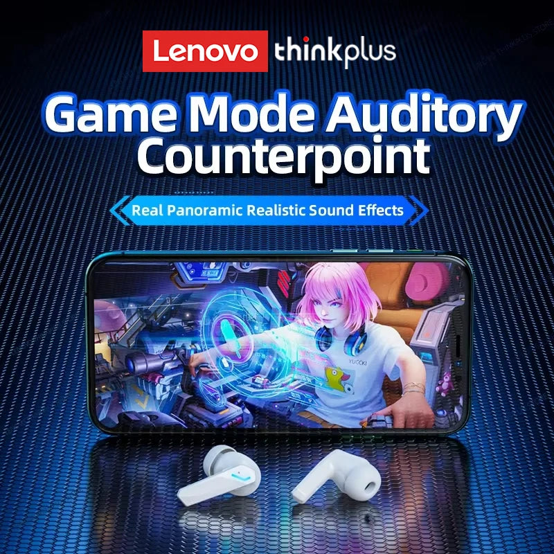 Lenovo GM2 Pro Bluetooth 5.3 Earbuds with Mic – 9D Stereo Wireless Headphones for Gaming & Music