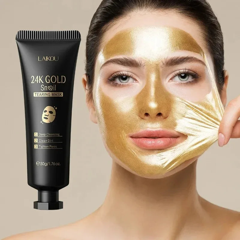 LAIKOU 24K Gold Sakura Peeling Face Mask Anti Wrinkle Whitening Blackhead Removal Facial Tear Off Mask Skin Care Products - Deals Today
