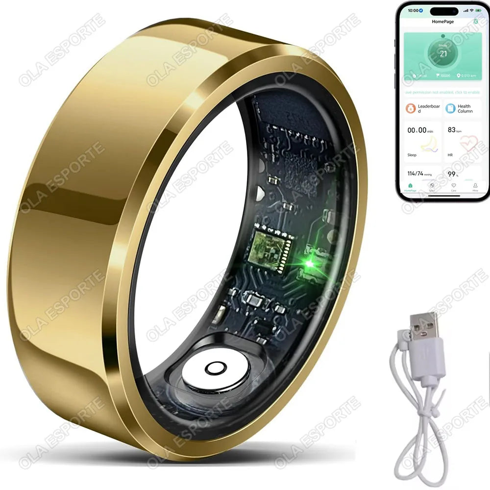 2026 Smart Ring for Blood Pressure, Heart Rate & Sleep Monitoring – IP68 Waterproof Fitness Tracker with Multi-Sport Mode for Men & Women