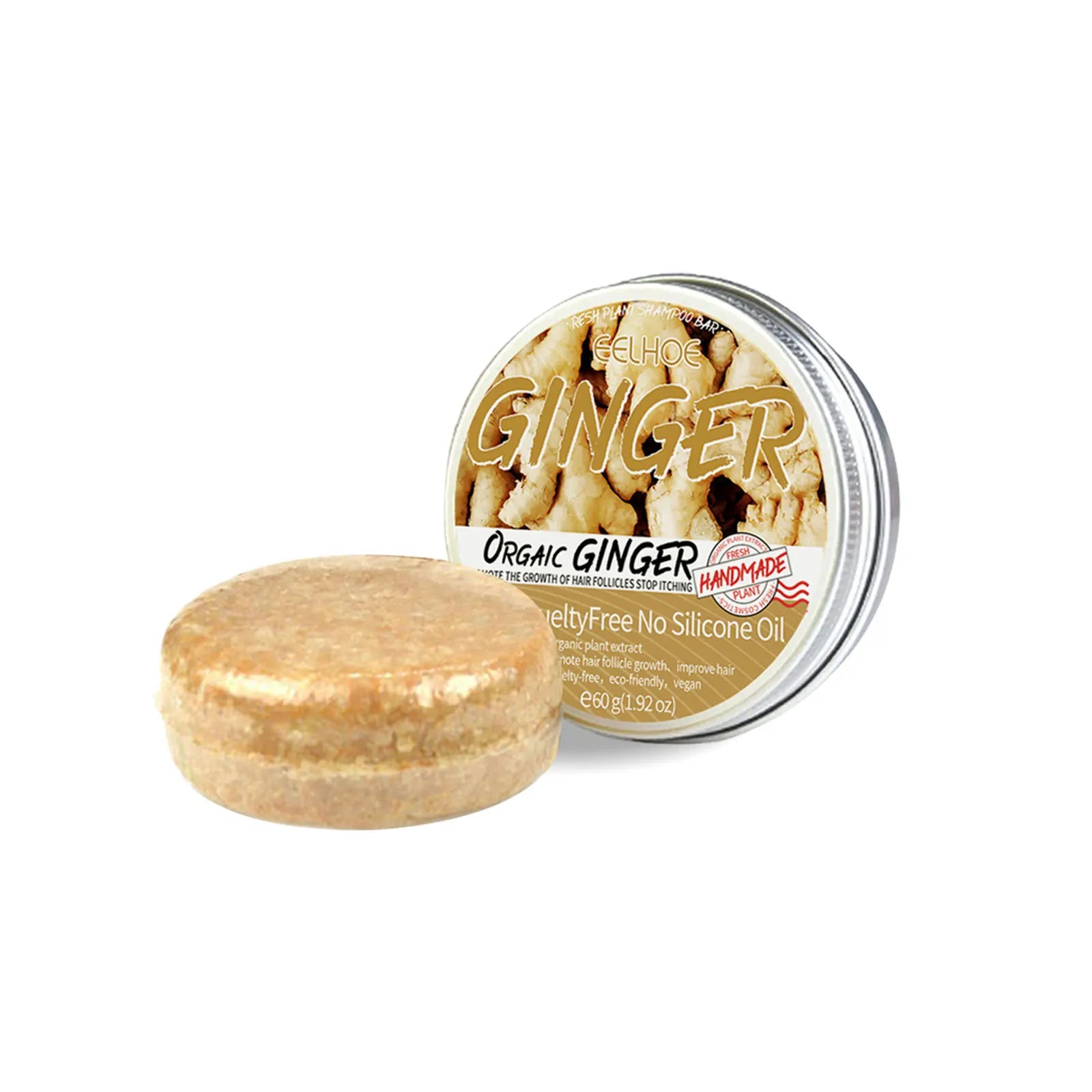 60g Natural Ginger Shampoo Soap Reduce Hair Loss Clean Dandruff Nourish Moisturize Scalp Improve Hair Quality Hair Care Product - Deals Today