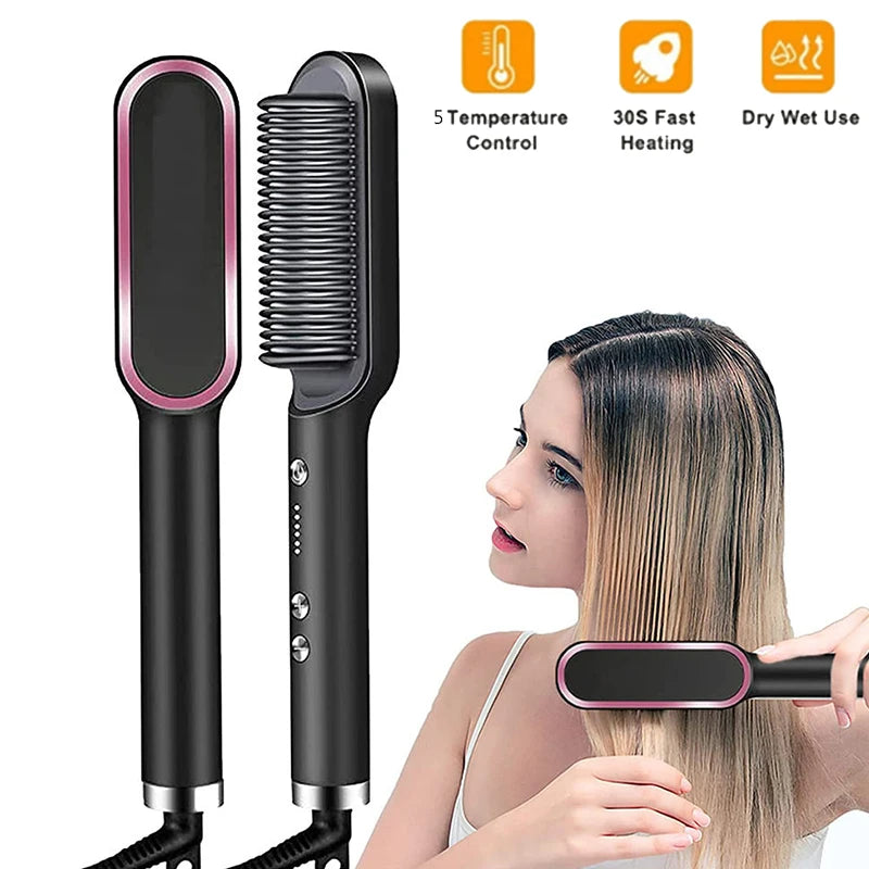 Hair Straightener Professional Ptc Quick Heated Electric Hot Comb Hair  Comb Personal Care Multifunctional Hairstyle Brush - Deals Today