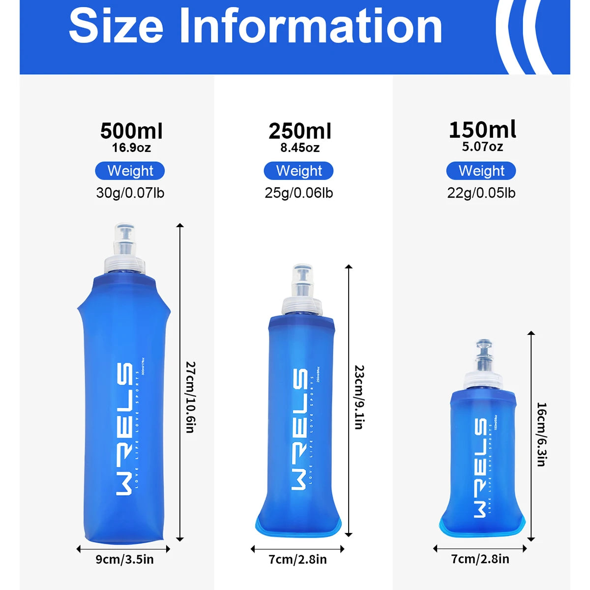 Collapsible Silicone Water Bottle – 150ml/250ml/500ml Portable Outdoor Bottle for Running, Hiking, Camping & Travel