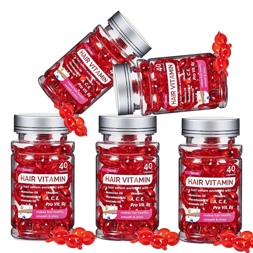 Moroccan Agam Vitamin Oil Hair Care Essence Damaged Nutrition Repair Hair Splitting Improvement Treatment Products 40 Capsules - Deals Today