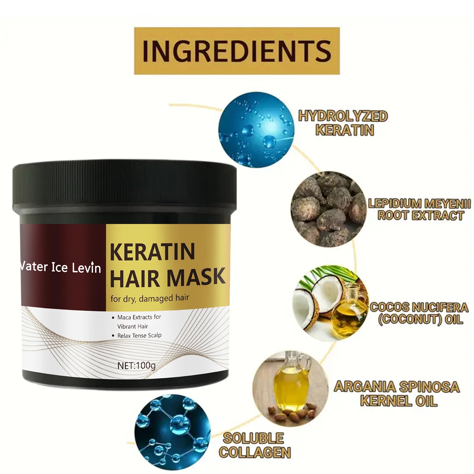 Magical Keratin Hair Mask 5 Seconds Fast Repair Damaged Frizzy Hair Soft Smooth Shiny Straightening Deep Moisturizing Hair Care - Deals Today