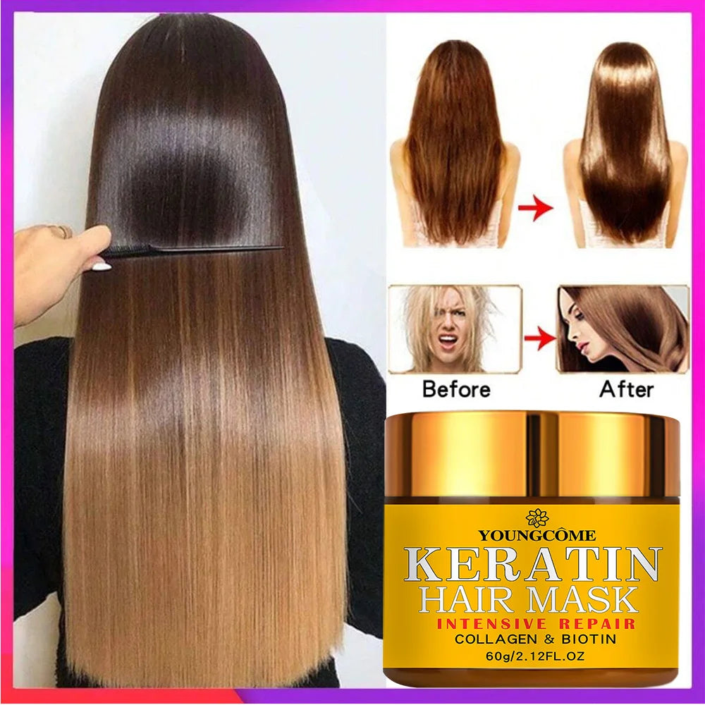 Hair Repairs Hair Mask Biotin Collagen Keratin Treatment Hairs Conditioner Hair Essential Oil Nourishing for Dry Damaged - Deals Today
