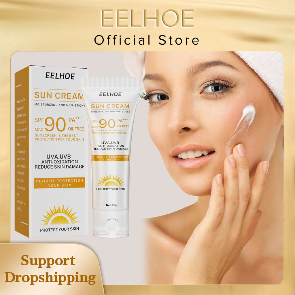 EELHOE Sunscreen Spf 90 Whitening Sun Cream for Face Body Oil-control Bleaching Face Moisturizer Sunblock Skin Protective Cream - Deals Today