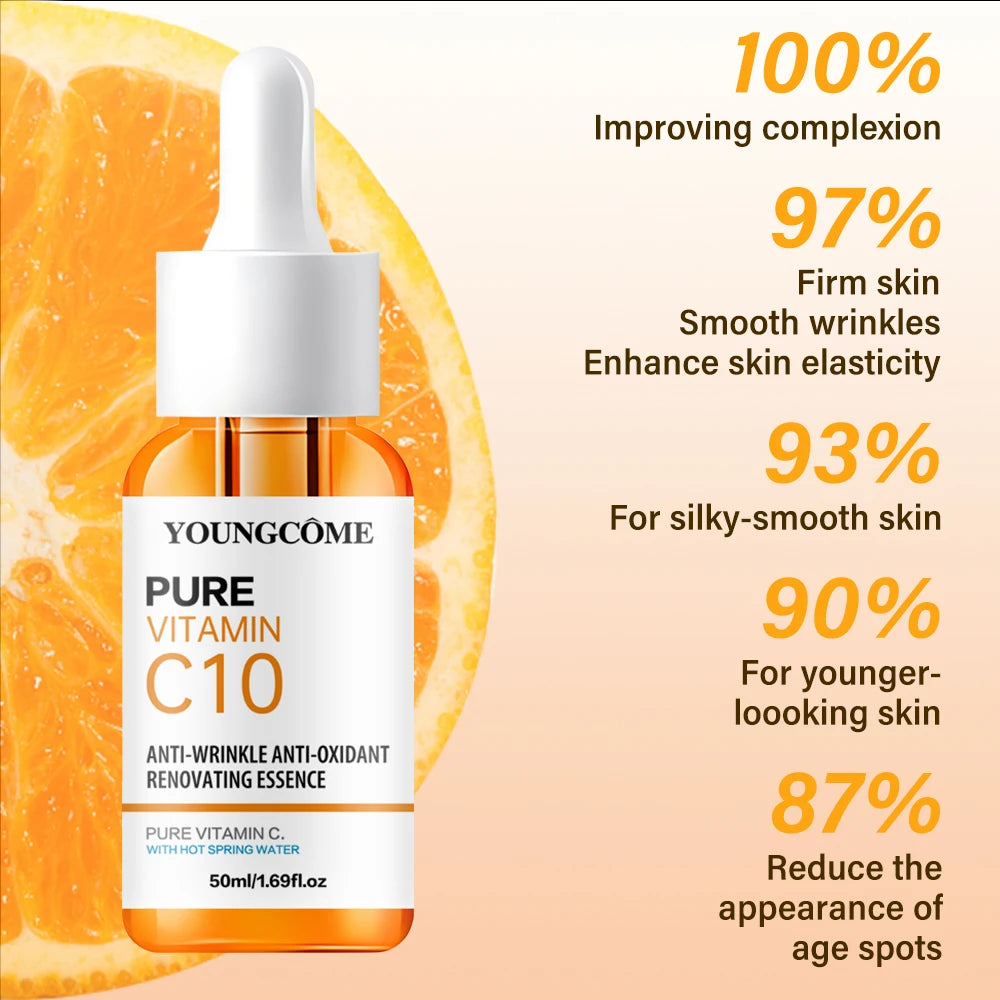 Vitamin C Facial Essence Hyaluronic Acid Dark Skin Brighten Serum Fade Fine Lines Moisturizing Repair Dull Serum Face Skin Care - Deals Today