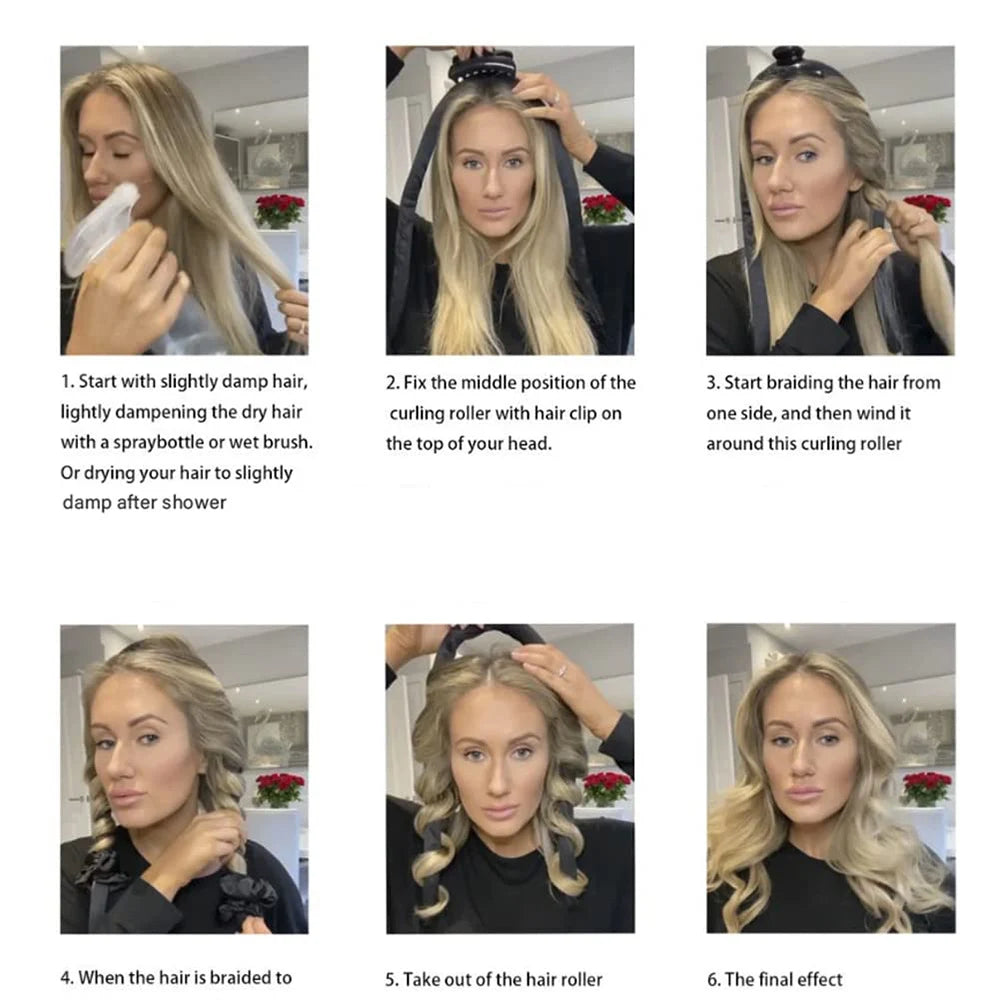 Heatless Curling Rod Headband – No Heat Silk Hair Rollers for Overnight Soft Curls & Waves - Deals Today