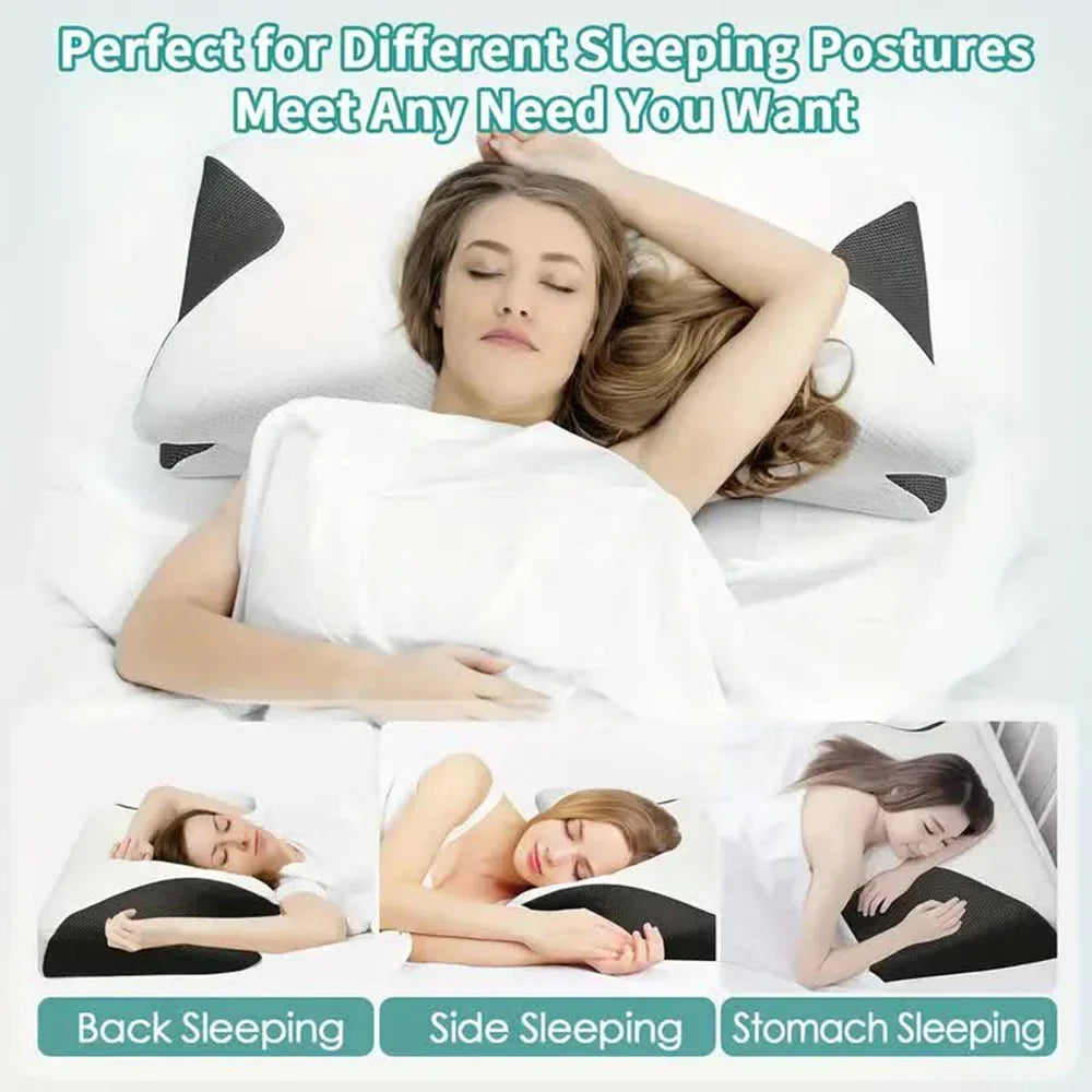 Butterfly Sleep Memory Neck Pillow Slow Rebound Comfortable Memory Foam Sleep Pillow Cervical Orthopedic Neck Massage Bed Pillow - Deals Today