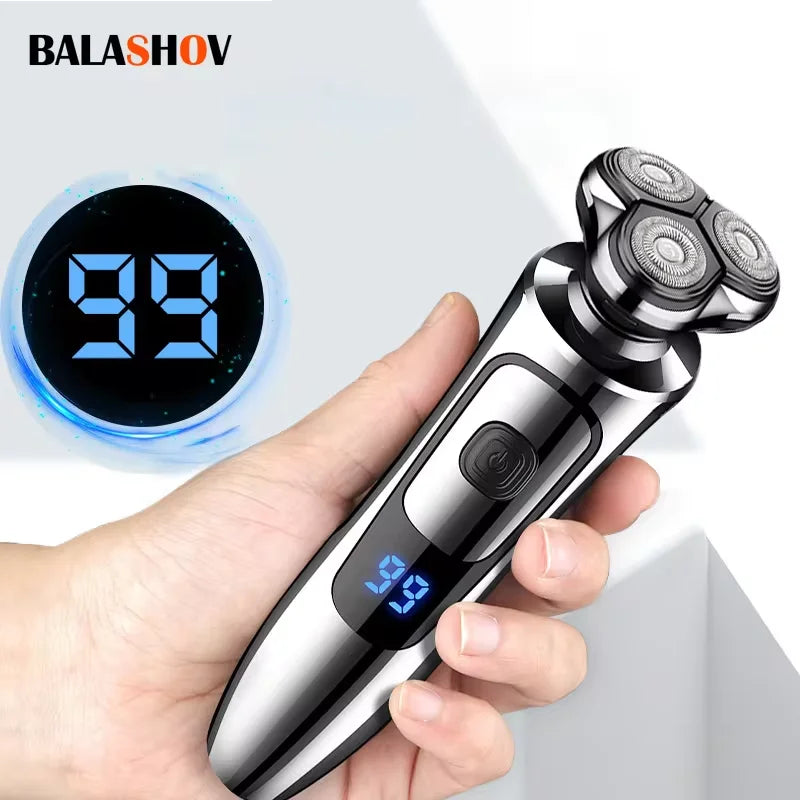 Electric Shaver Man Rechargeable Razor Shaving Knife Whisker Knife Household Portable Floating Three Tip Water Wash - Deals Today