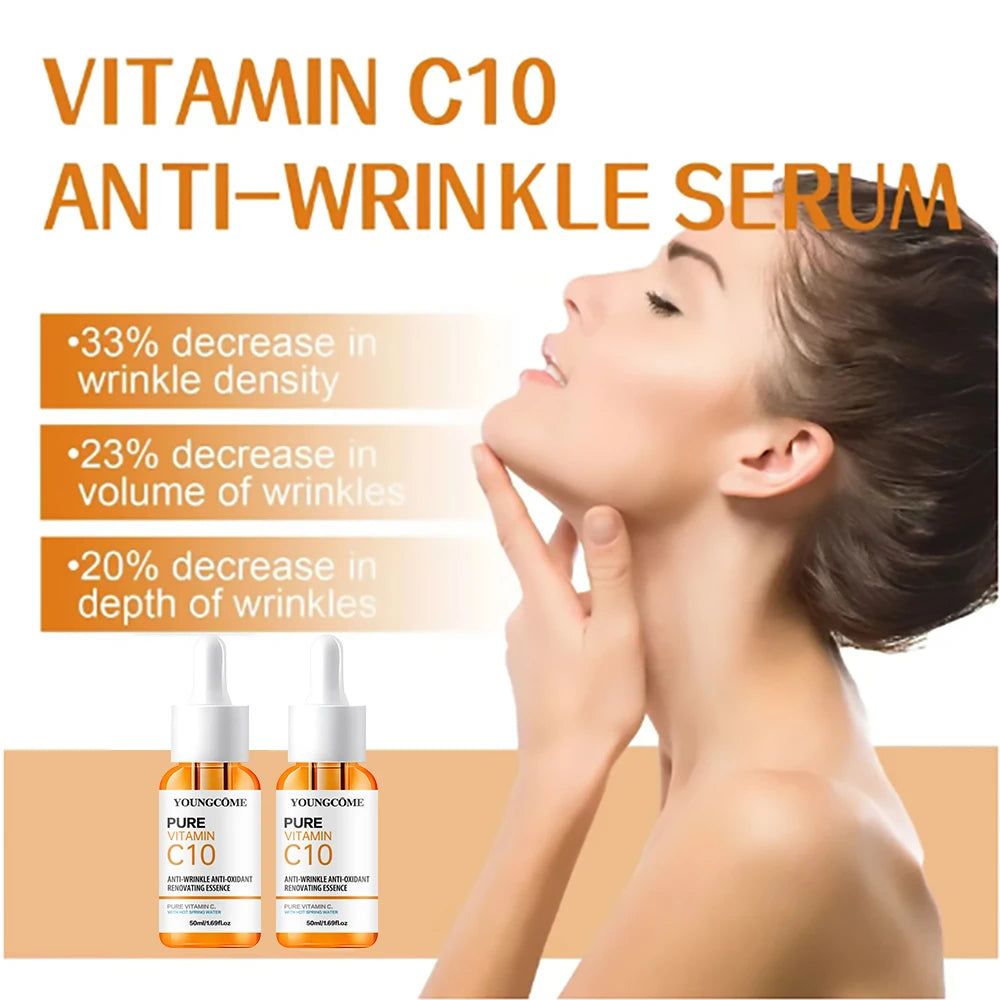 Vitamin C Facial Essence Hyaluronic Acid Dark Skin Brighten Serum Fade Fine Lines Moisturizing Repair Dull Serum Face Skin Care - Deals Today