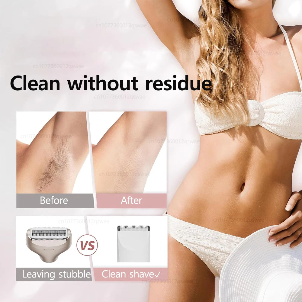 Electric Shaver for Women Female Razor Bikini Trimmer Facial Shavers for Ladies Body Underarms Legs Portable Painless Epilator - Deals Today