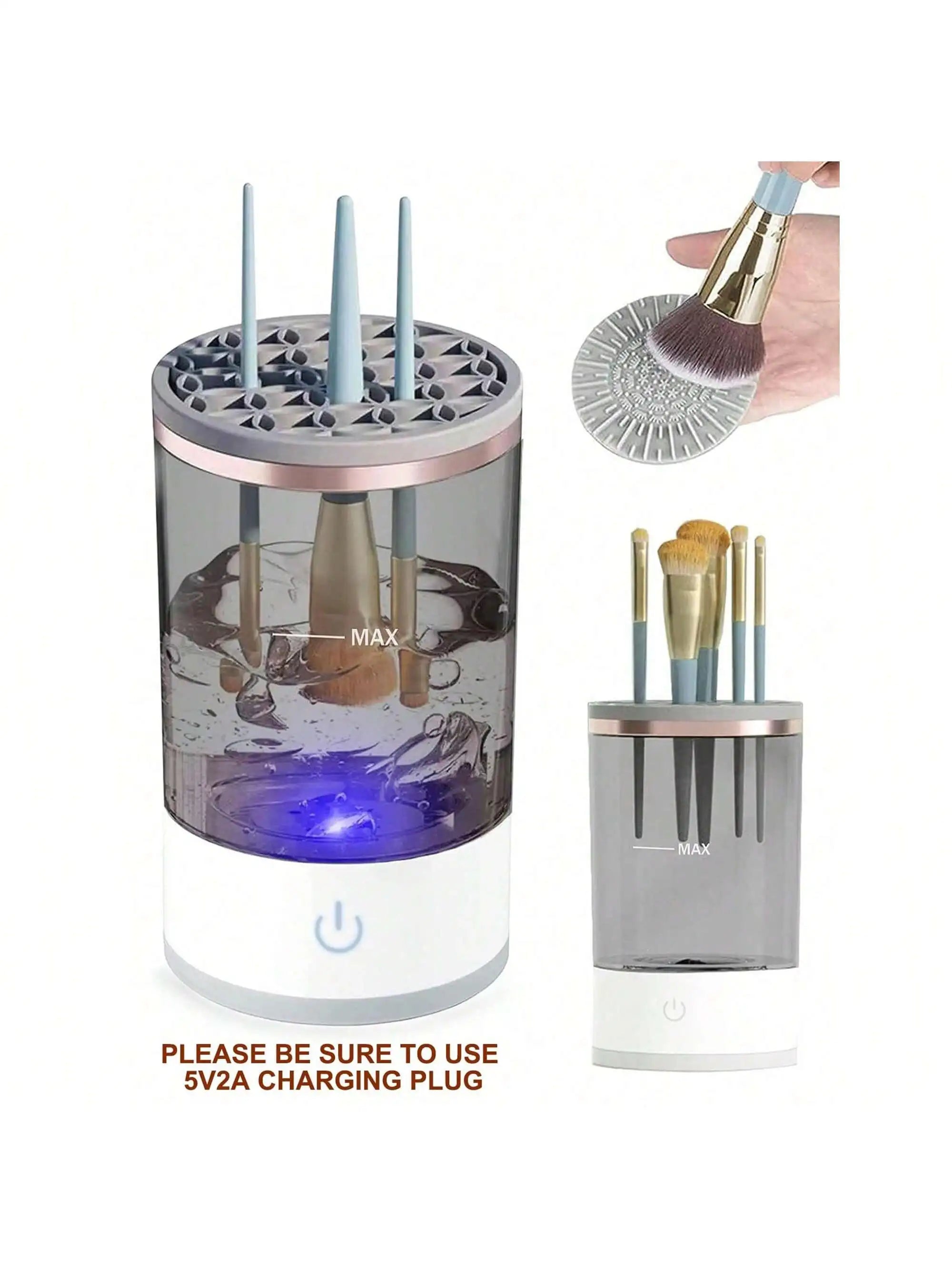 USB Powered Brush Washer & Dryer - Odorless Battery-Free Makeup Cleaner, Plug-and-Play Essential Beauty Accessory