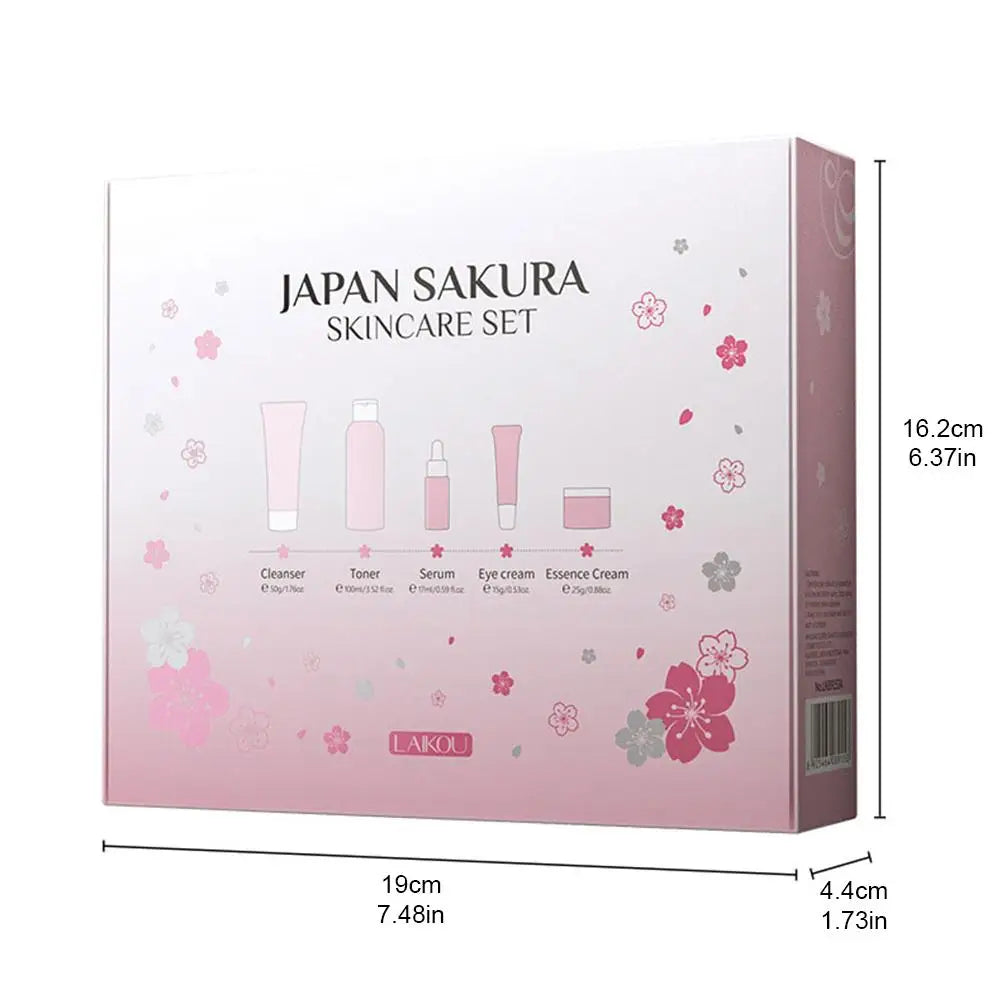 5/3pcs/Set Sakura Skin Care Sets Face Cream Serum Toner Facial Cleanser Sunscreen Eye Cream Gift Box Face Skin Care Set Product - Deals Today
