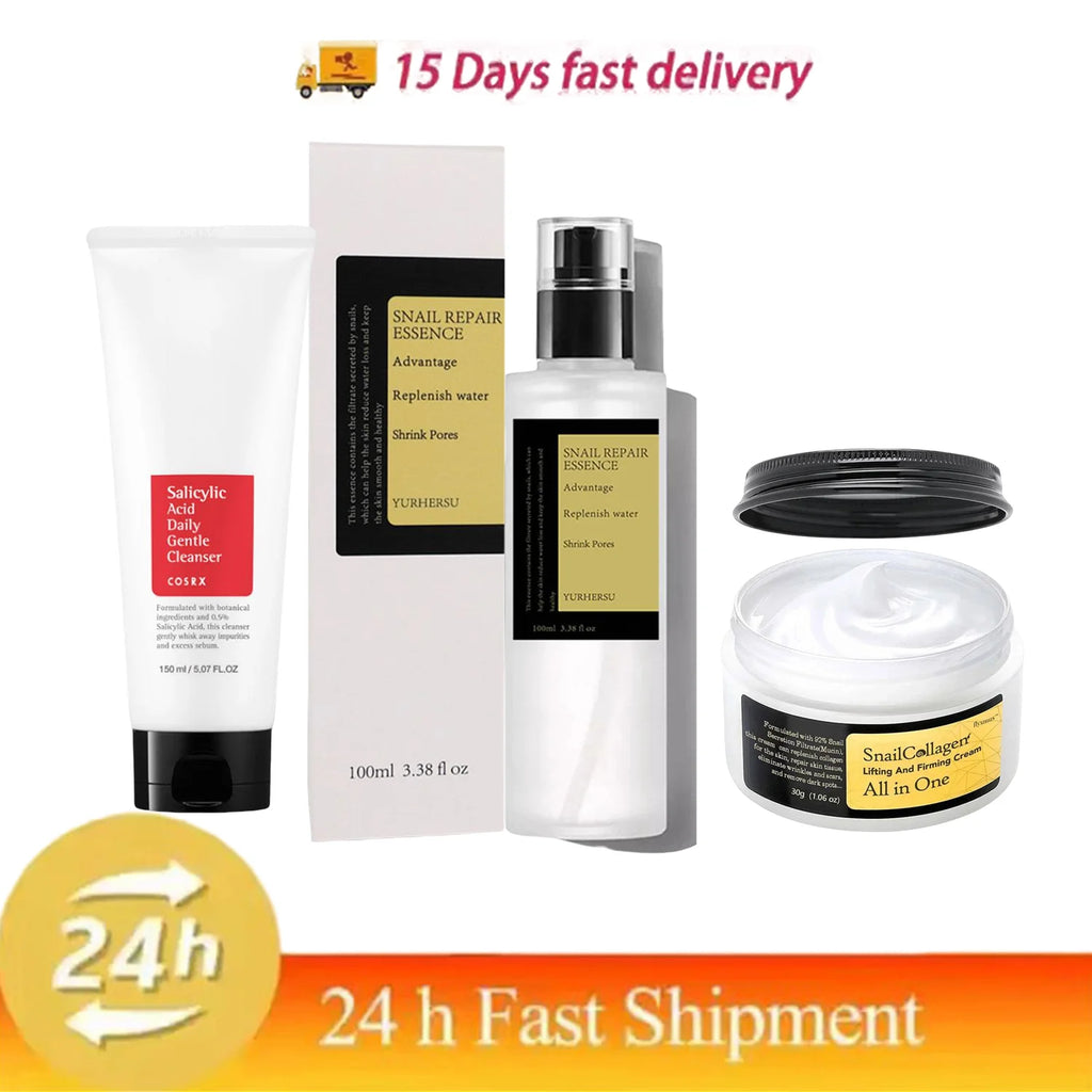 Snail Collagen Face Cream/Repair Essence/Cleanser Moisturizing Lifting Firming Nourishing Cream Korean Cosmetics Skin Care - Deals Today