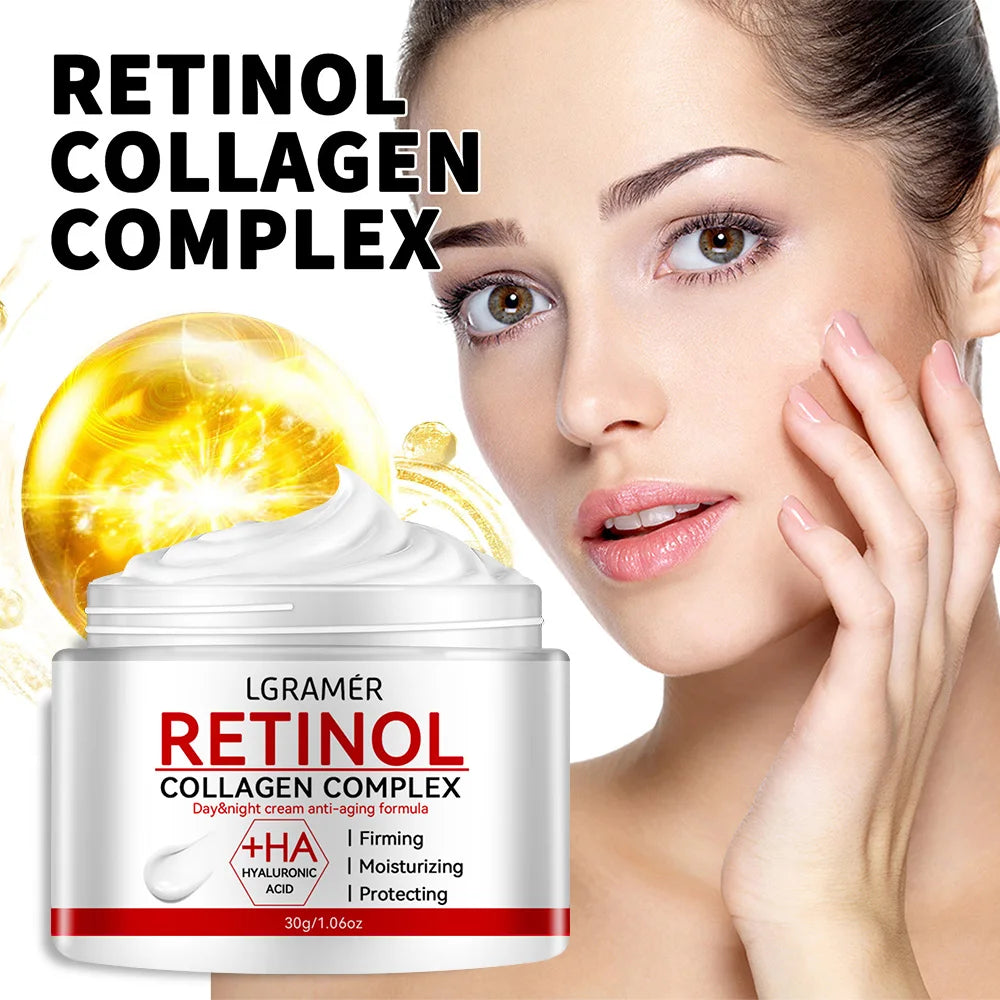 Retinol Lifting Firming Cream Collagen Smooth wrinkles Face Cream For Moisturizer Whitening Brighten Skin Products - Deals Today