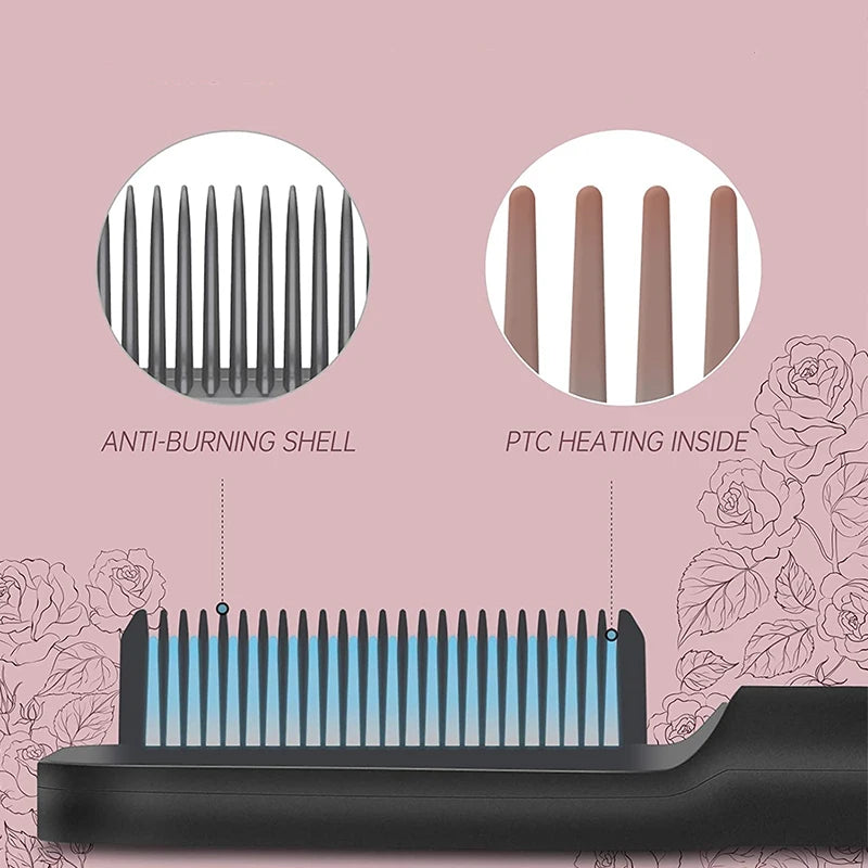 Hair Straightener Professional Ptc Quick Heated Electric Hot Comb Hair  Comb Personal Care Multifunctional Hairstyle Brush - Deals Today