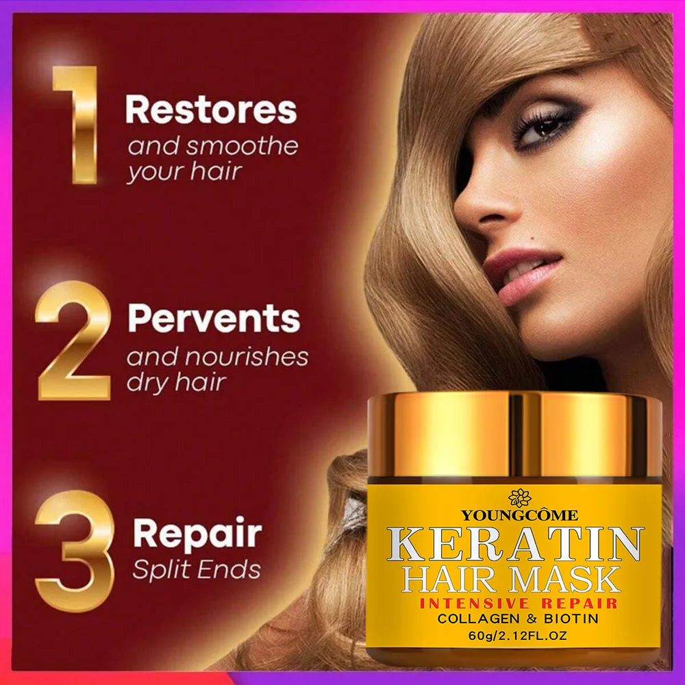 Hair Repairs Hair Mask Biotin Collagen Keratin Treatment Hairs Conditioner Hair Essential Oil Nourishing for Dry Damaged - Deals Today