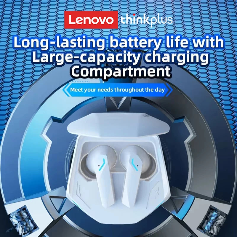 Lenovo GM2 Pro Bluetooth 5.3 Earbuds with Mic – 9D Stereo Wireless Headphones for Gaming & Music