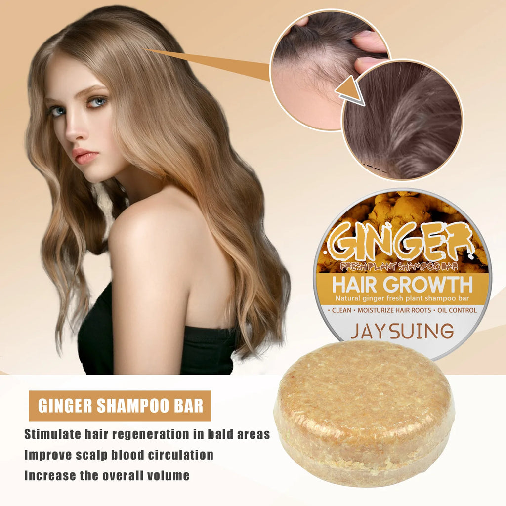 60g Natural Ginger Shampoo Soap Reduce Hair Loss Clean Dandruff Nourish Moisturize Scalp Improve Hair Quality Hair Care Product - Deals Today