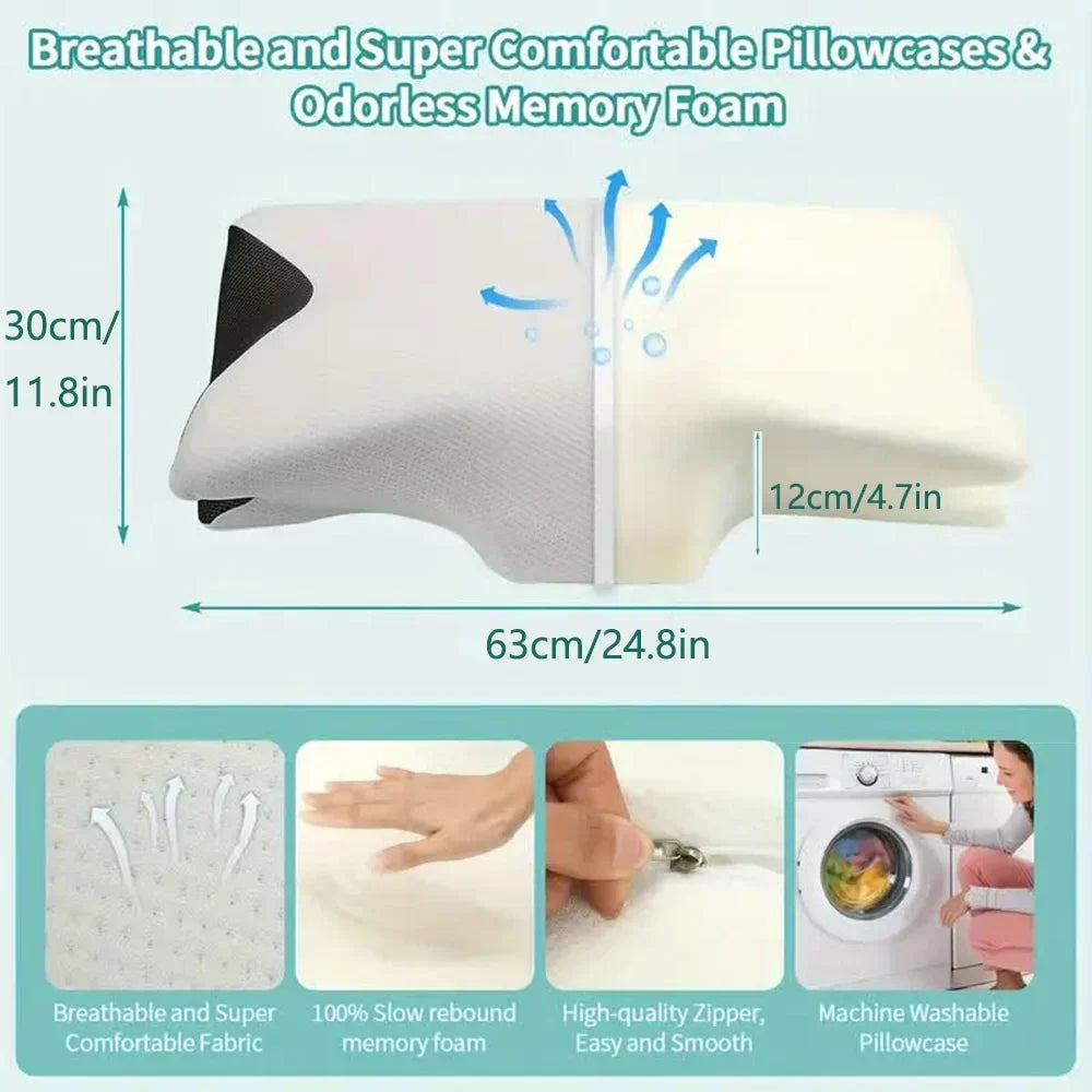 Butterfly Sleep Memory Neck Pillow Slow Rebound Comfortable Memory Foam Sleep Pillow Cervical Orthopedic Neck Massage Bed Pillow - Deals Today