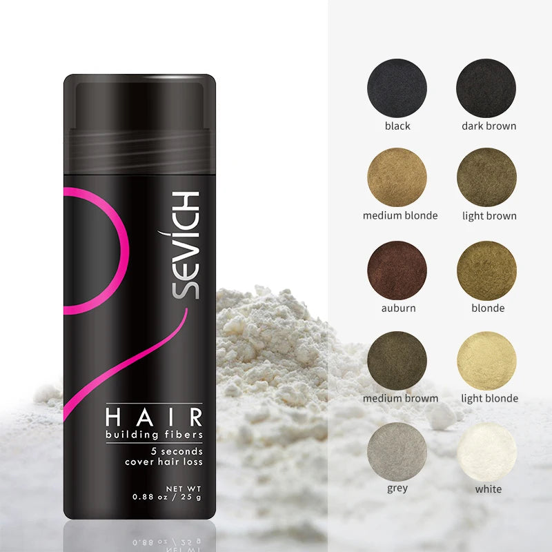 Sevich 25g hair building fibers powder hair loss products bald extension thicken hair spray jar keratin - Deals Today