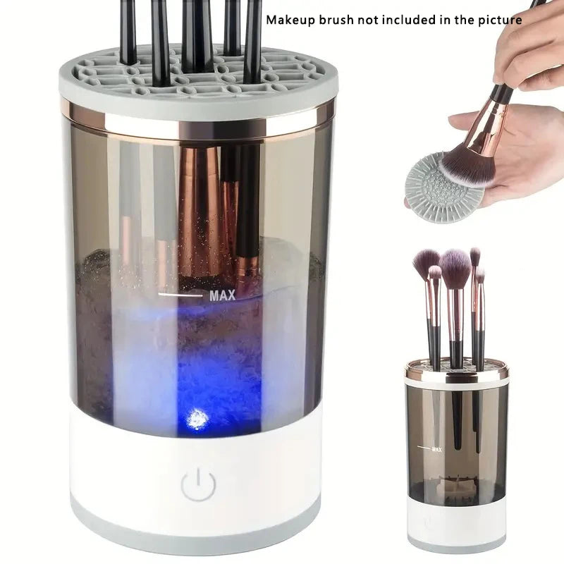USB Powered Brush Washer & Dryer - Odorless Battery-Free Makeup Cleaner, Plug-and-Play Essential Beauty Accessory