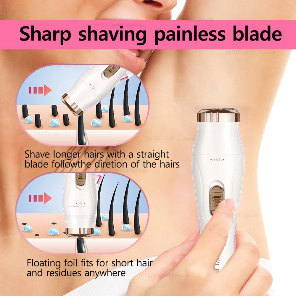 Electric Shaver for Women Female Razor Bikini Trimmer Facial Shavers for Ladies Body Underarms Legs Portable Painless Epilator - Deals Today