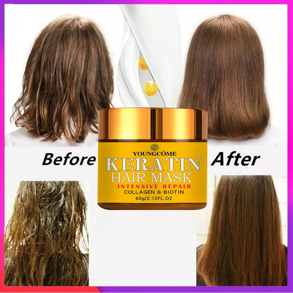 Hair Repairs Hair Mask Biotin Collagen Keratin Treatment Hairs Conditioner Hair Essential Oil Nourishing for Dry Damaged - Deals Today