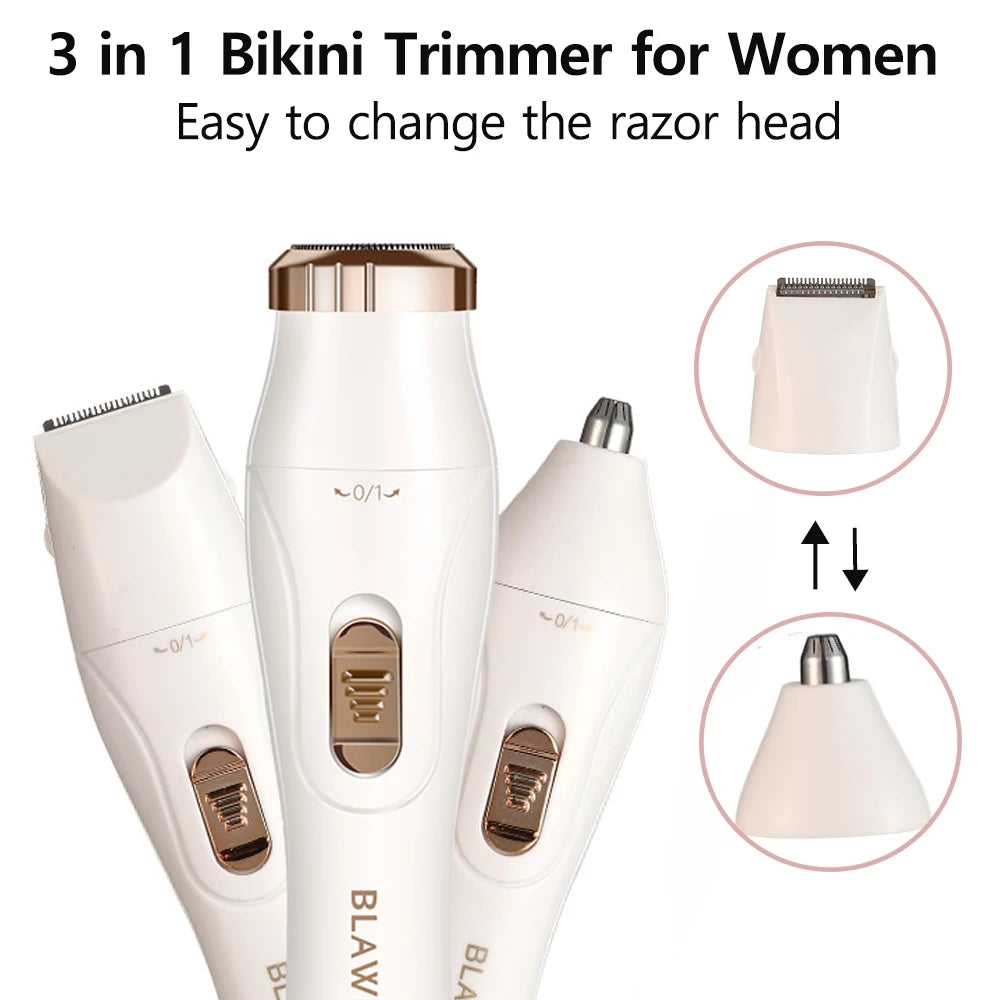 Electric Shaver for Women Female Razor Bikini Trimmer Facial Shavers for Ladies Body Underarms Legs Portable Painless Epilator - Deals Today